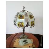 Metal Lamp with Rooster Panels