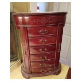 Wooden Jewelry Armoire, 19 x 14