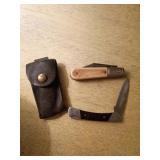 Two Folding Knives with Sheath