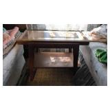 Wooden Table with Glass Top