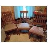 Three Wood Dining Chairs