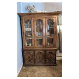 Ornate Wooden Cabinet with Wire Doors