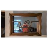 Wall Mirror With Wooden Shelving
