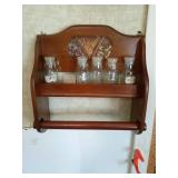 Wooden Wall Shelf with Glass Jars
