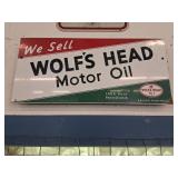 Wolf's Head Motor Oil Tin Sign