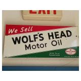 Wolf's Head Motor Oil Sign