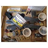 Box Lot of Model Train Accessories