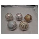 Five Signed Baseballs