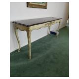 Carved Console Table with Painted Base