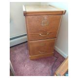 Two-Drawer Wooden File Cabinet
