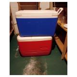 Red and Blue Coolers
