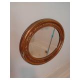 Round Mirror and Fake Plants Set