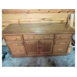 Oak Sideboard with Glass Top