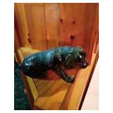 Green Ceramic Dog Figurine