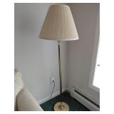 Brass Floor Lamp with Pleated Shade