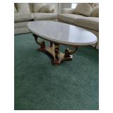 Marble Top Oval Coffee Table