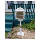 White Metal Pedestal Mailbox