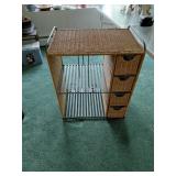 Wicker and Metal Storage Unit