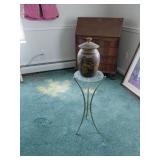 Lidded Ceramic Vase on Stand