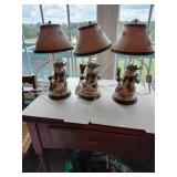 3 Snowman Table Lamps