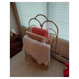 Gold Quilt Rack with Afghans