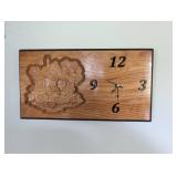 Wooden Clock With Carving