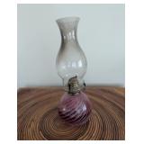 Glass Oil Lamp with Swirl Base