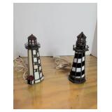 Stained Glass Lighthouse Lamps