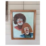 Framed Clown Portrait Painting