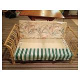Rattan Settee Frame, Needs Upholstery