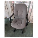 Gray Swivel Office Chair With Armrests