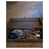 Wooden Toolbox with Contents