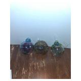 Three Art Glass Ornaments