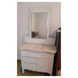 White Painted Dresser with Mirror