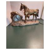 Gold-Toned Horse Clock Sculpture