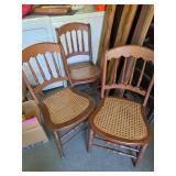 Three Cane Seat Chairs