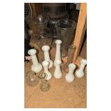 Glass and Milk Glass Vases
