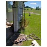 Metal Garden Trellis and Wood Sign