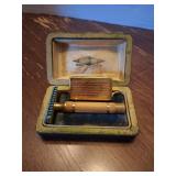 Gold-Tone Safety Razor with Case