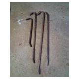 Four Metal Pry Bars