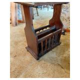 Wooden Side Table With Magazine Rack