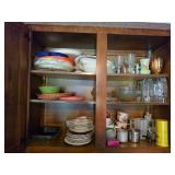 Wooden Cabinets With Dishware