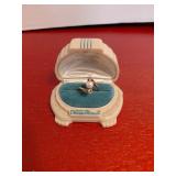 10kt Gold Ring with Pearl & Diamonds