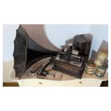 Edison Cylinder Phonograph with Records
