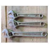 Three Adjustable Wrenches