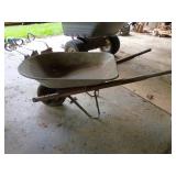 Metal Wheelbarrow With Wooden Handles