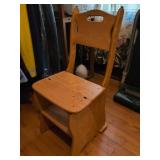 Convertible Wooden Step Stool Chair