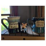Harleys Rule and Harley Dude Mugs with Figure