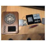 Lot: Zippo Collectibles, Pocket Knife,