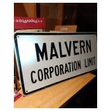 Malvern Corporation Limit Sign 40x20in